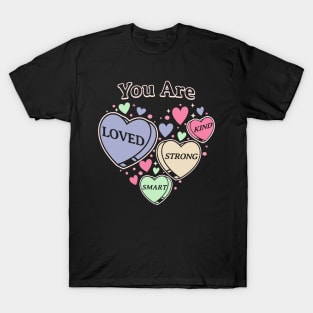 Teacher Valentine Day Retro Heart Candy - Cute Self Love T-Shirt